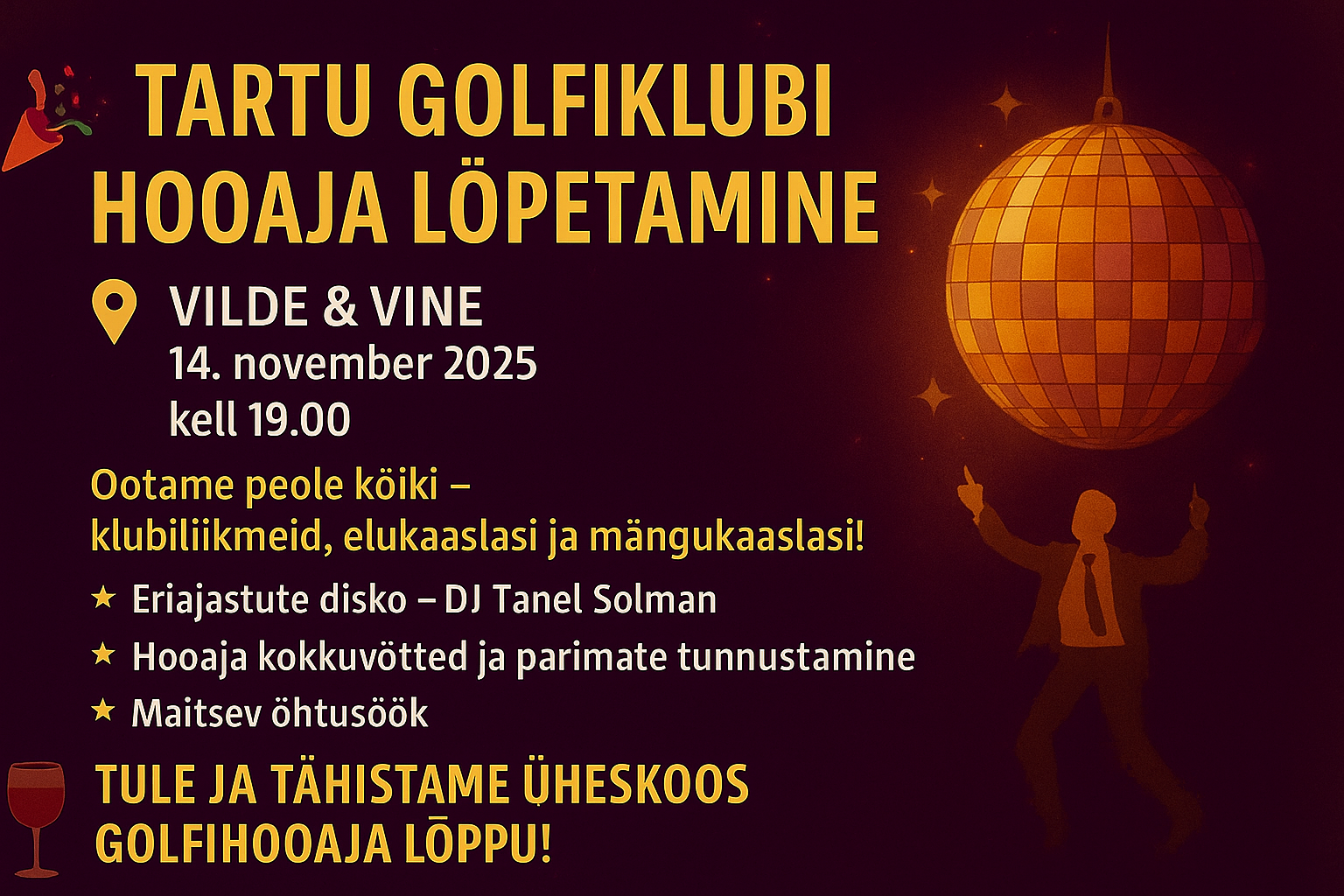 Kutse 14.11.2025 TGK hooaja lõpetamisele